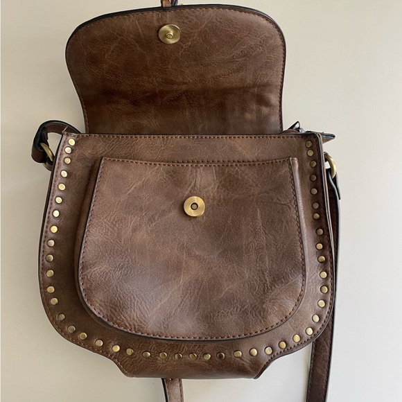 Antik Kraft Boho Fringe Tassel Crossbody Bag Purse Vegan Faux Leather Brown - Picture 4 of 11